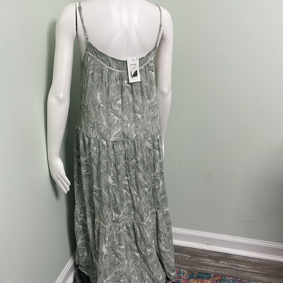 Calista White & Olive Green Tropical Print Dress size Medium NEW - Picture 6 of 8